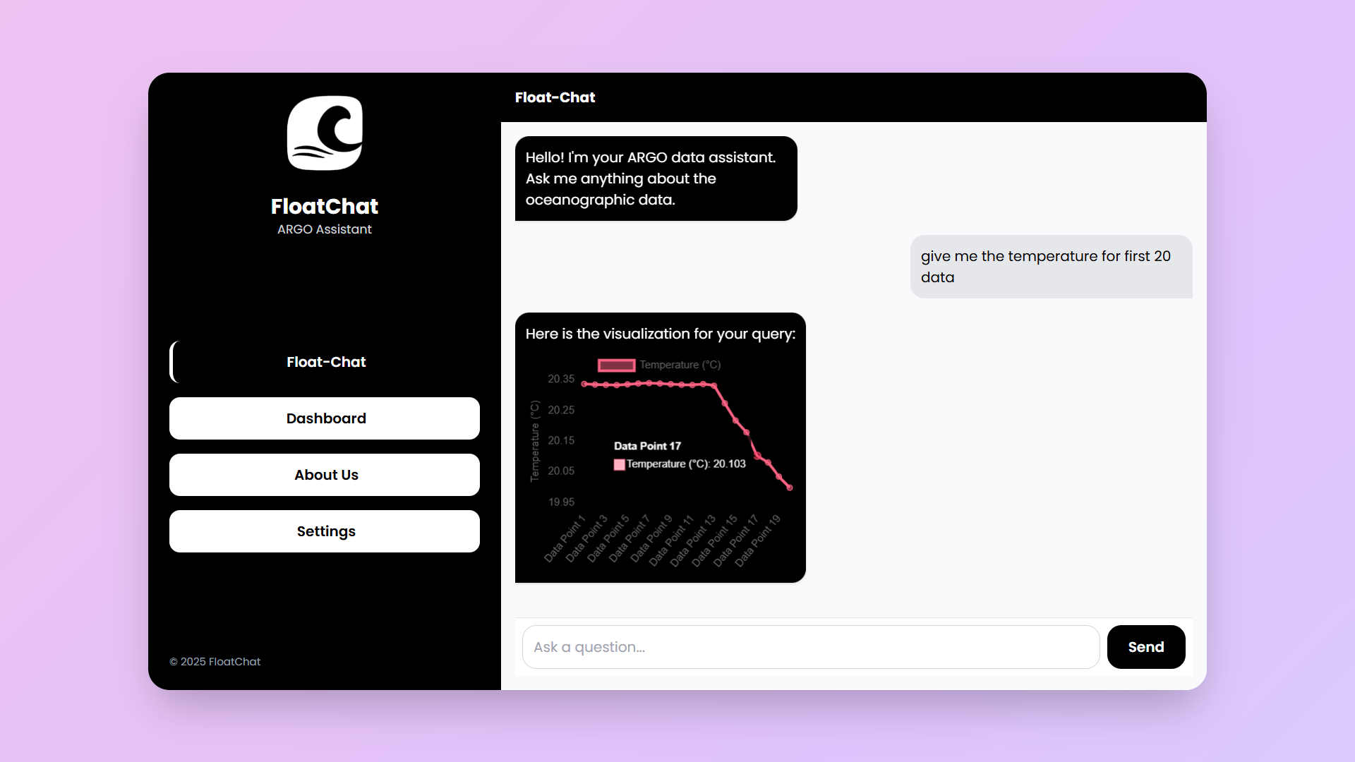 AI chat interface for natural language query